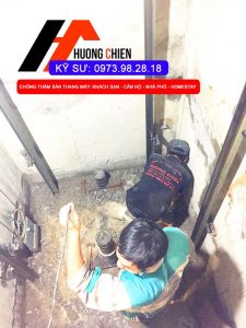 Chống thấm thang máy công ty Hương Chiến